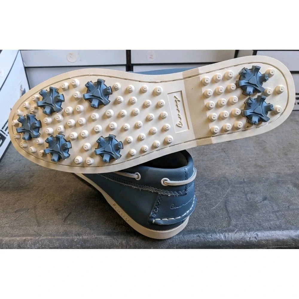READ Canoos Golf Shoes Women's 11 Steele Blue Leather 2.0 Boat Shoe Loafer